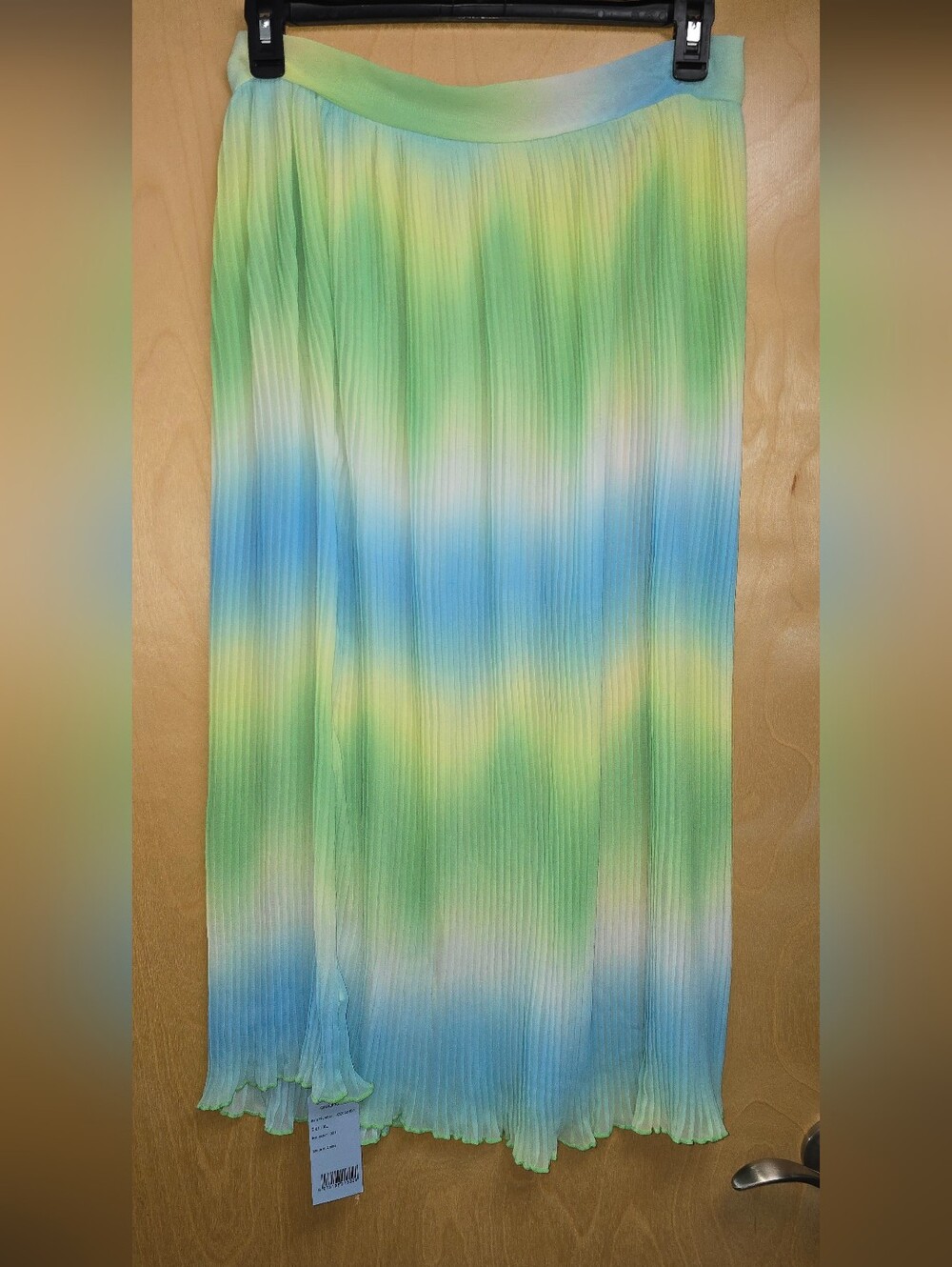 Jojo Lemon Pleated Gradiant Blue and Green Cover Up Skirt